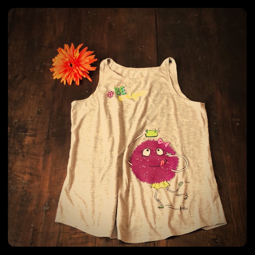 Girls/Youth Grey tank top-“ Be Unique”.